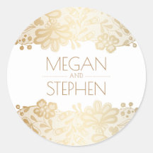  kant en gouden en witte bruiloft