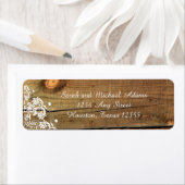 Kant en hout rustieke retour adres label (Insitu)