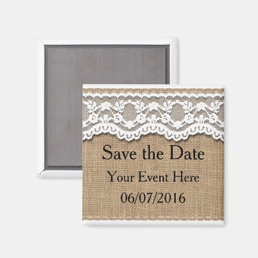  kant en jute bewaar de datummagneet magneet (Voorkant / Achterkant)