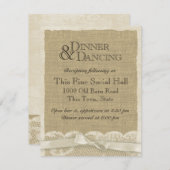 Kant en jute ontvangstkaart uit de oude doos informatiekaartje (Voorkant / Achterkant)