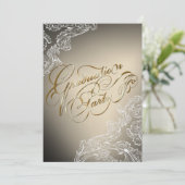 Kant en kalligrafie Afstuderen uitnodiging (Staand voorkant)