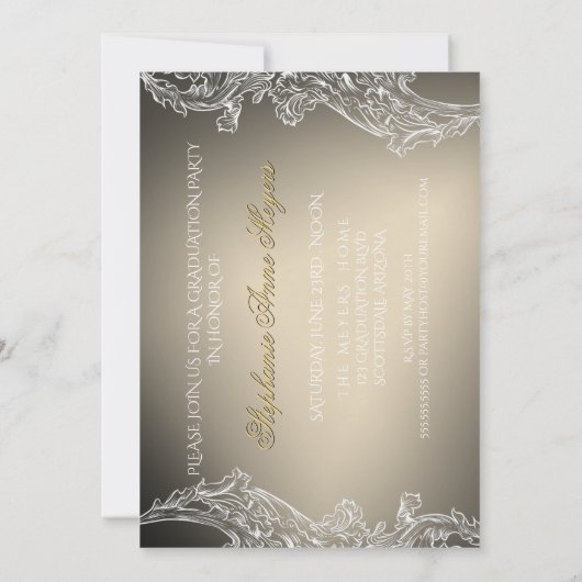 Kant en kalligrafie Afstuderen uitnodiging (Achterkant)