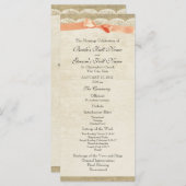  kant en koraal boog bruiloft programma programmakaart (Voorkant / Achterkant)