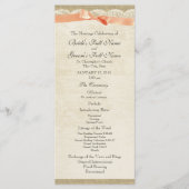  kant en koraal boog bruiloft programma programmakaart (Voorkant)