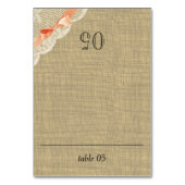  kant en koraal Bow Burlap Zitplaatsen Kaart (Voorkant)