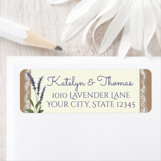 Kant en Lavendel Adres Etiket (Insitu)