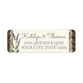 Kant en Lavendel Schuur Hout Adres Etiket (Voorkant)