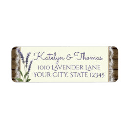 Kant en Lavendel Schuur Hout Adres Etiket