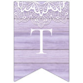 kant en Lila rustieke houtviering Vlaggetjes (Eerste vlag)