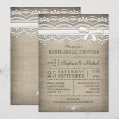  kant en linen Rustic repetitie Kaart (Voorkant / Achterkant)