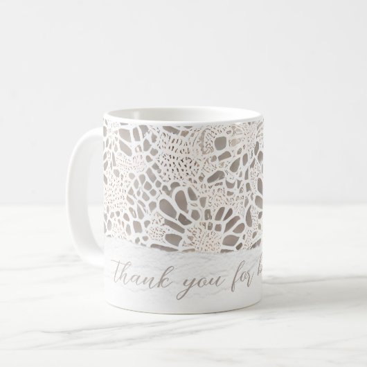 kant en linnen dank u koffiemok (Voorkant links)