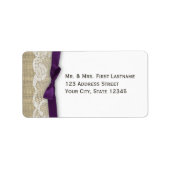 Kant en lint Donker Paars Etiket (Voorkant)