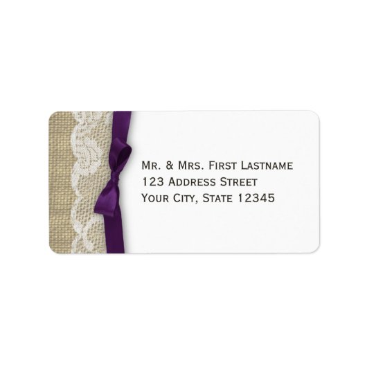 Kant en lint Donker Paars Etiket (Voorkant)