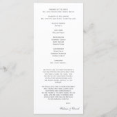 Kant en lint trouwprogramma's programmakaart (Achterkant)