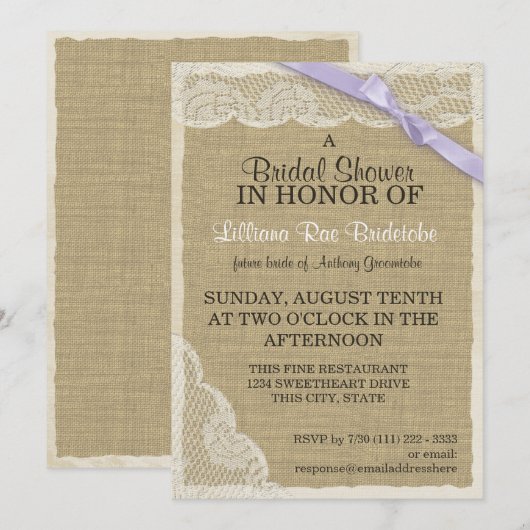  kant en lint Vrijgezellenfeest Kaart (Voorkant / Achterkant)