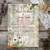 kant en madeliefjes rustieke bruiloft uitnodiging