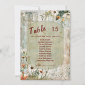  kant en madeliefjes rustieke bruiloft zitplaatsen kaart (Voorkant)