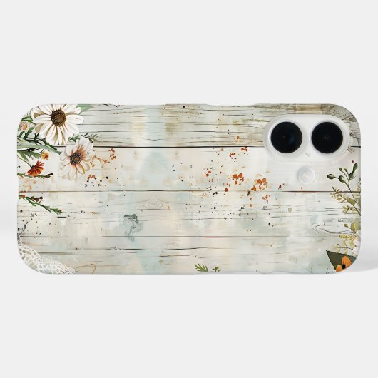  kant en madeliefjes rustieke iPhone hoesje (Achterkant (horizontaal))