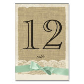  Kant en Mint Bow Tafelnummer Kaart (Achterkant)