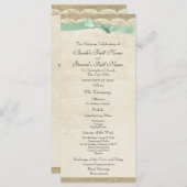  kant en munt groene boog bruiloft programma programmakaart (Voorkant / Achterkant)