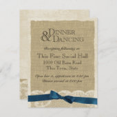 Kant en Navy Boog Ontvangstkaart Informatiekaartje (Voorkant / Achterkant)