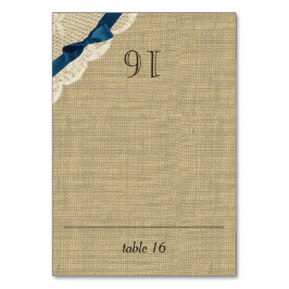  Kant en Navy Bow Burlap Zitmeubel Kaart