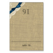  Kant en Navy Bow Burlap Zitmeubel Kaart (Voorkant)