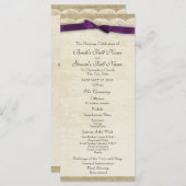  kant en Paarse boog bruiloft programma Programmakaart (Voorkant / Achterkant)