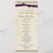 kant en Paarse boog bruiloft programma Programmakaart (Voorkant)