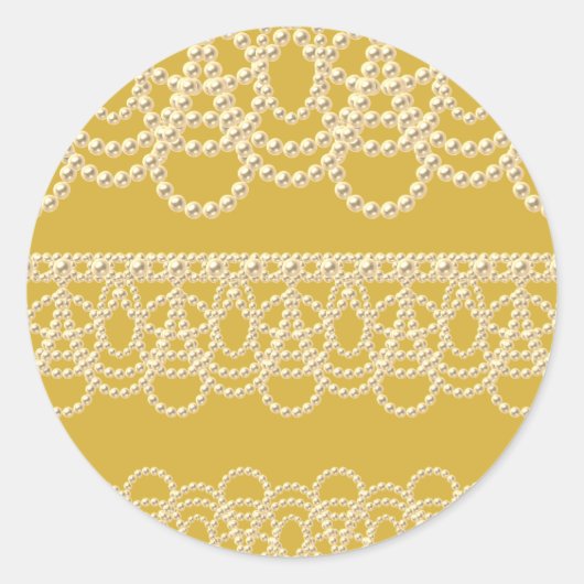 kant en parelgoud ronde sticker (Voorkant)