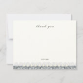  kant en parels bloemenbruiloft blanco bedankkaart (Voorkant)