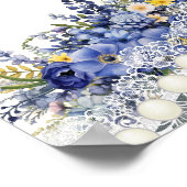  kant en parels bloemenbruiloft welkom poster (Hoek)