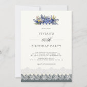 kant en parels bloemenpracht 60e verjaardag kaart (Voorkant)