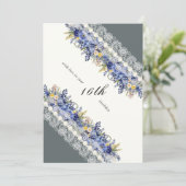  kant en parels bloemenverjaardagsfeest Kaart (Staand voorkant)