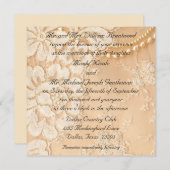 Kant en parels bruiloft kaart (Voorkant / Achterkant)