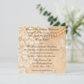 Kant en parels bruiloft kaart (Staand voorkant)