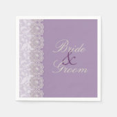 Kant en parels Lavendel aangepaste bruiloft servet (Voorkant)