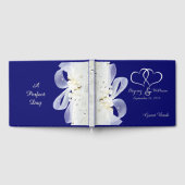 Kant en parels Navy Blue Wedding Gastenboek (Volledig)