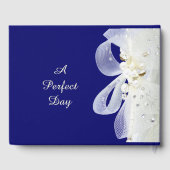 Kant en parels Navy Blue Wedding Gastenboek (Achterkant)