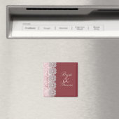 Kant en parels Raspberry Save the Date Magnet (Insitu (Vaatwasser))
