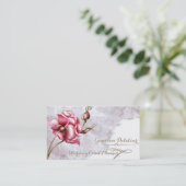  kant en Roos bruiloft Visitekaartje (Staand voorkant)
