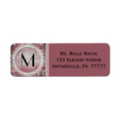  kant en Rozen Mauve Pink Address Label (Voorkant)