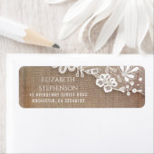  kant en rustieke burlap bruiloft etiket (Insitu)
