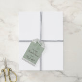 Kant en Sage Groene Bow Vrijgezellenfeest Gast Fav Cadeaulabel (Met Touw)