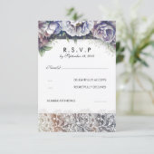 Kant en  Waterverf Flowers RSVP (Staand voorkant)