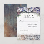 Kant en  Waterverf Flowers RSVP (Voorkant / Achterkant)