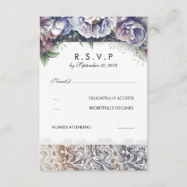 Kant en  Waterverf Flowers RSVP Kaartje