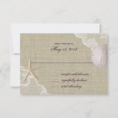 Kant en Zand Dollar Beach Reactie RSVP Kaartje (Voorkant)