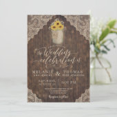  kant en zonnebloemen bruiloft uitnodigingen (Staand voorkant)