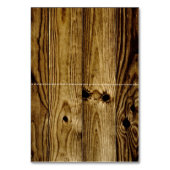 Kant en zonnebloemen op houten trouwkaart kaart (Achterkant)